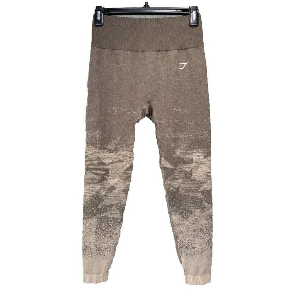 Gymshark Adapt Ombre Leggings Womens Small Brown Seamless Triangle Aztec Gym